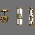 Chinese Style Wooden Wall Lamps Featuring Intricate Carvings And Translucent Panels