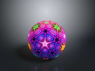 Colorful Spherical Decorative Ornament Set With Ornate Geometric Patterns And Vibrant Hues 3d model