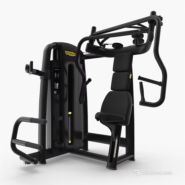 Heavy Duty Black Commercial Fitness Equipment For Professional Seated Chest Press Training 3d model 