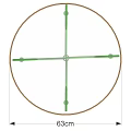 Outdoor Table With Green Metal Curved Legs And Round Tabletop Design