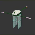 Futuristic Sci Fi Game Movie Character With White Body Black Extended Rods And Transparent Hanging Structures