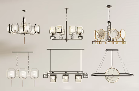 New Chinese Chandelier 3d model