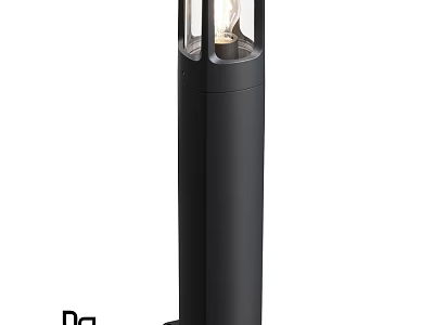 Modern Black Outdoor Light With Glass Shade For Garden Pathway Lighting 3d model