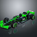 Green and Black Scuderia Race Car with Streamlined Body and Racing Tires