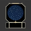 Decorative Ornament Set With Octagonal Box Starry Sky Lining And Golden Compass 3d model