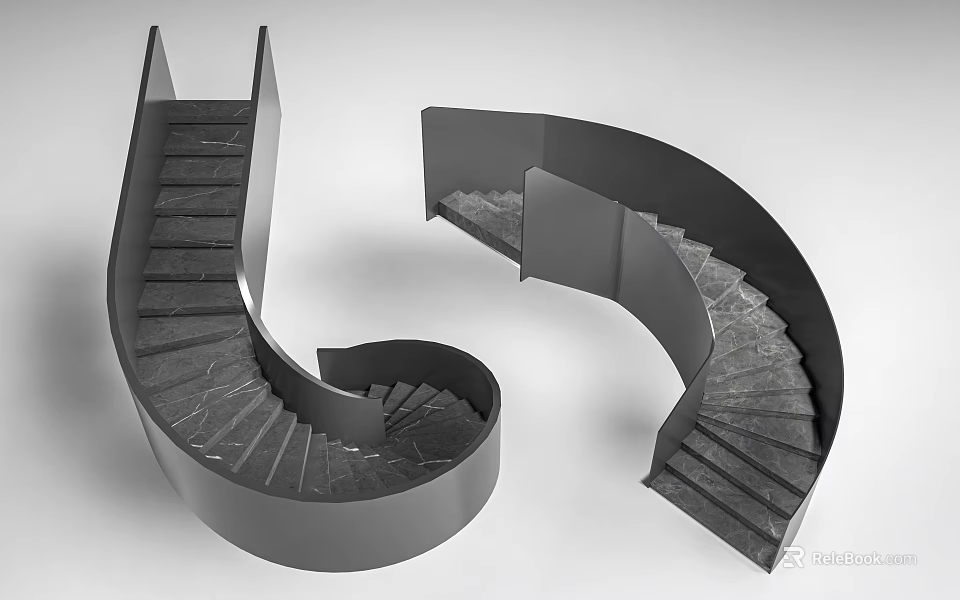 Modern Spiral Staircase Design With Sleek Structure And Geometric Architectural Shape 3d model 