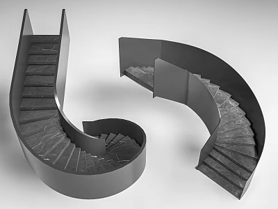 Modern Spiral Staircase Design With Sleek Structure And Geometric Architectural Shape 3d model