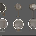 Modern Stylish Vanity Mirrors With Tabletop Stand Wall Mounted And Lighted Design 3d model