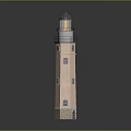 Brick Lighthouse Architecture With Transparent Top Illuminated Light And Multiple Windows