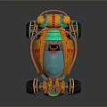 Colorful Futuristic Concept Car With Unique Design And Large Off Road Wheels