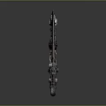 Various Futuristic Weapons With Metallic Structure And Orange Accents