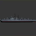 Detailed Warship 3D Model With Radar System Deck And Bridge Structure 3d model