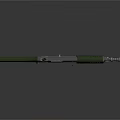 Green And Silver Assault Rifle With Magazine Grip And Barrel Design