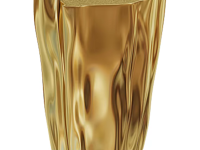 Golden Metallic Side Table With Modern Stylish Design For Home Decor 3d model