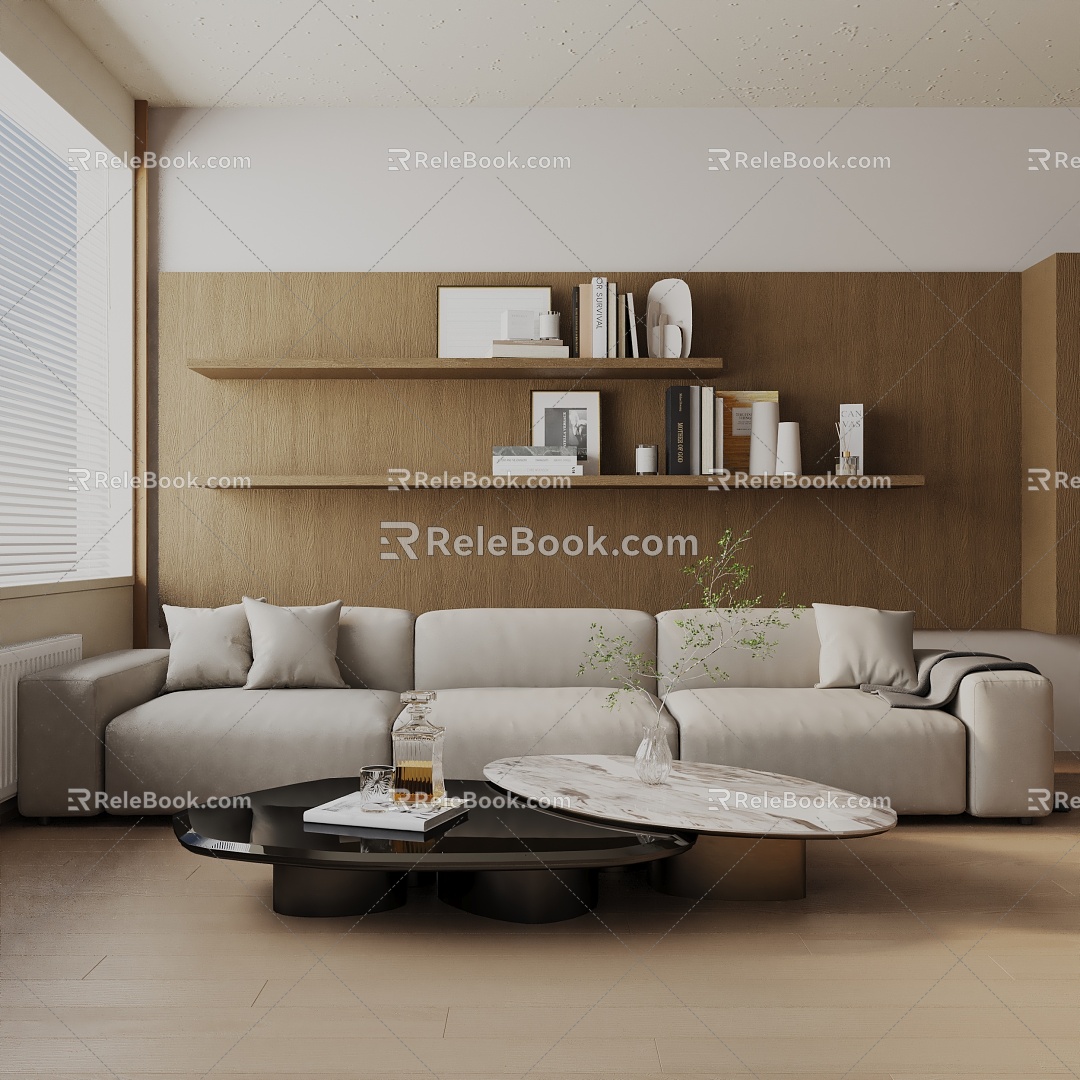 Modern three-seat sofa 3d model