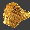 Golden Lion Head Shaped Ring Exquisite Jewelry With Detailed Mane Design