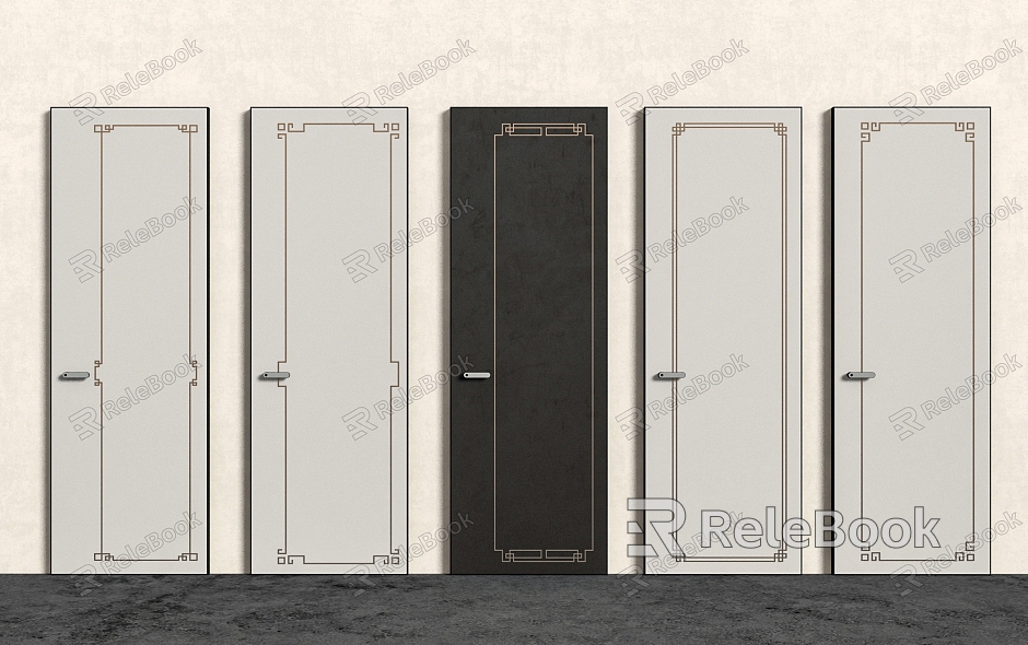 New Chinese style single door swing door model