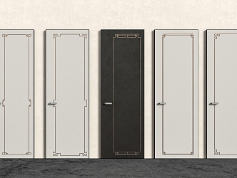 New Chinese style single door swing door 3d model