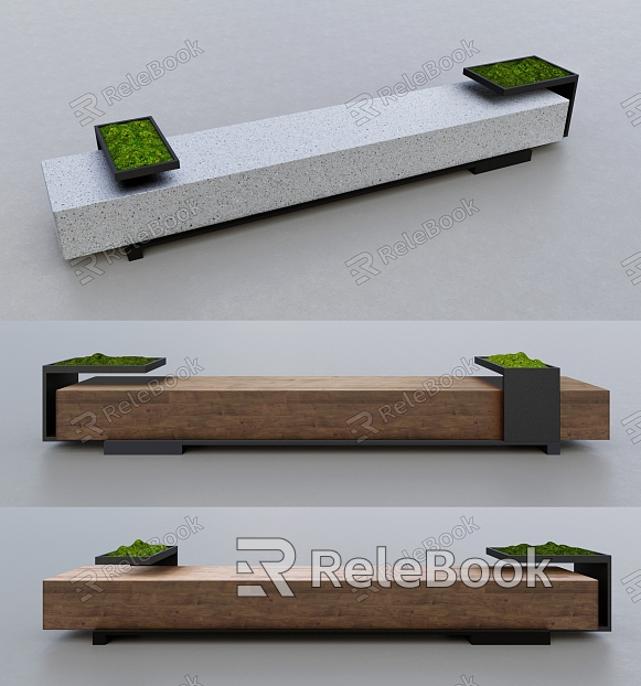 Outdoor Landscape Seats Outdoor Bench Courtyard Bench Public Seats model