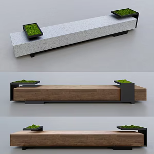 Outdoor Landscape Seats Outdoor Bench Courtyard Bench Public Seats 3d model