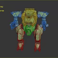 Sci Fi Green Armored Mech Robot With Mechanical Limbs And Weapon Attachments 3d model