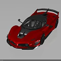 Red Sports Car With Black Roof Rear Spoiler And Streamlined Sporty Design