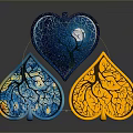 Fashion Clothing Accessories With Blue Yellow Heart Leaf Shaped Decorative Pins