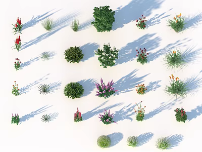 Modern shrubs 3d model Modern shrubs 3d model