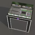 Electronic Audio Equipment With Green Control Panel Display Knobs And Speaker Grill