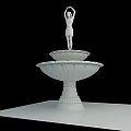 Classic White Two Tier Garden Fountain With Elegant Top Statue