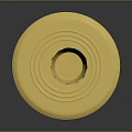 Golden Candlestick With Decorative Top And Circular Tray Base Design