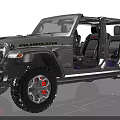 Jeep Rubicon Convertible With Open Doors And Interior Seats Off Road Tires