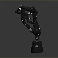 High Tech Black Robotic Hand With Silver Joints And Precision Base