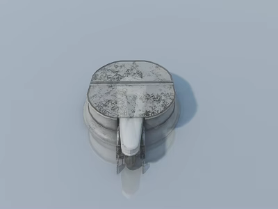 Round Swing Door With Metal Texture And White Base For Home Interior 3d model