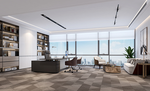 modern office general manager office 3d model