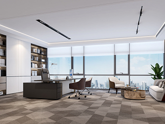 modern office general manager office 3d model