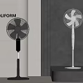 Modern Black And White Standing Air Cooler Fans With Minimalist Indoor Design