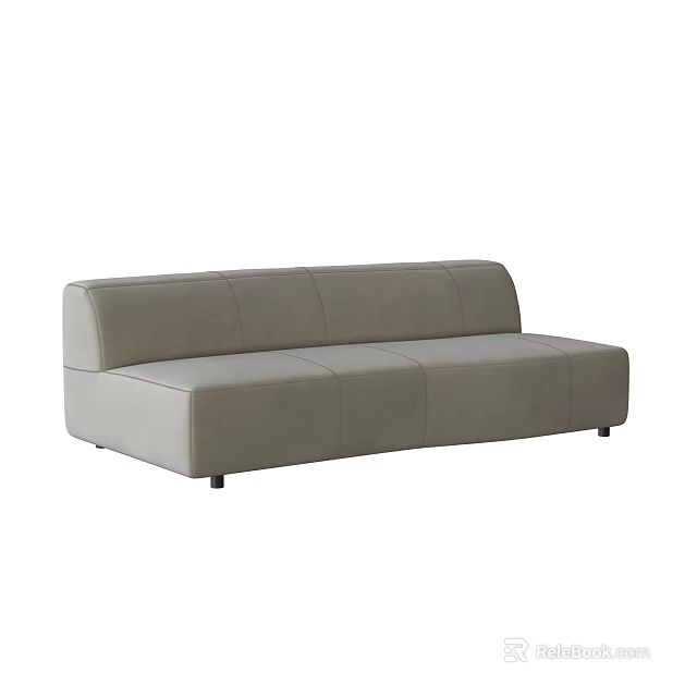 Modern Light Gray Sectional Sofa With Simple Design And Comfortable Seats 3d model