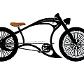 Modern Bicycle Design With Black Frame Orange Seat And Large Wheels