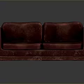 Red Two Seater Velvet Sofa Furniture With Classic Design And Armrests