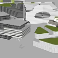 Urban Building Complex With Green Rooftops Open Plazas And Modern Architectural Layout 3d model