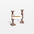 Pair Of Ornate Brass Candle Holders With Intricate Carved Design