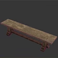 Rustic Wooden Bench With Natural Wood Grain Surface And Sturdy Legs For Entryway Or Dining Area
