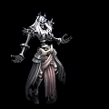 Armored Skeleton Fantasy Game Character With Spiked Crown And Robe Design 3d model