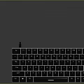 Black Mechanical Keyboard With Compact Design And Backlit Keys For Computer Typing 3d model