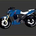 Stylish Blue Sporty Motorcycle With White Seat Red Accents And Modern Design