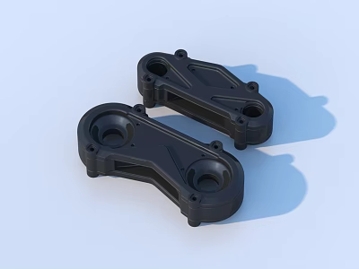 Black Plastic Industrial Mechanical Parts With Holes And Structural Design 3d model