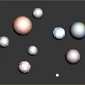 Colorful Spheres With Various Colors And Patterns On Black Background With Reflections