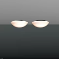Two Modern Minimalist Ceiling Lights With Round Design And White Black Finish For Home Interior