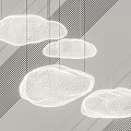 Modern Cloud Shaped Mesh Chandelier Hanging Pendant Light for Contemporary Interior Decor